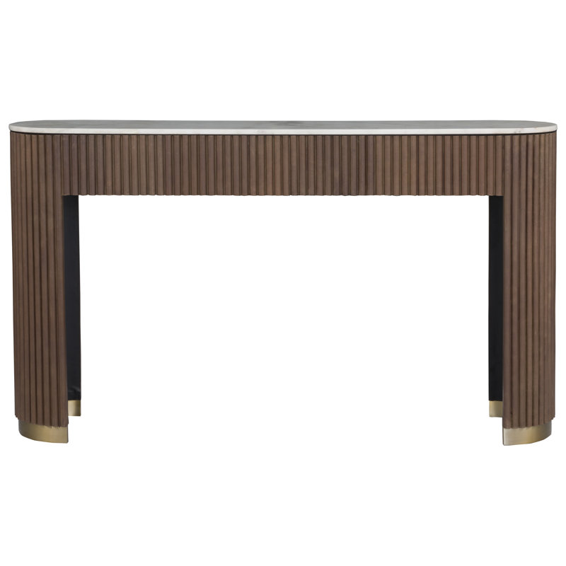 Dimitri 64'' W Marble Console Table, White