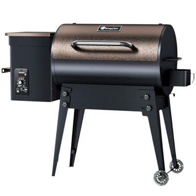 Barbecue à granules de bois et fumoir de 456 po² avec contrôle automatique de la température PID, pieds pliants pour patio ou véhicule récréatif en bronze