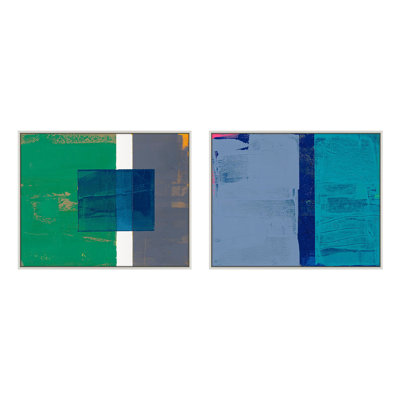 «Bold In Blue 1 And 2» par Andrea Stokes - reproduction de cadre photo 2 pièces