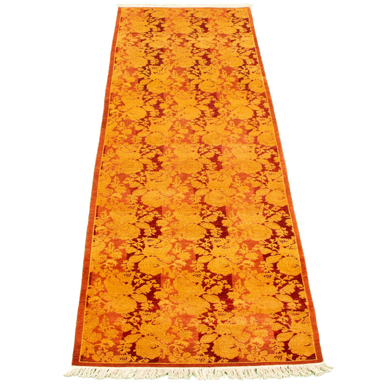 One-of-a-Kind 2'8" X 10'1" New Age Runner Wool Area Rug in Orange