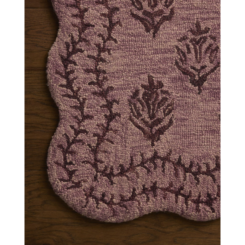 Rifle Paper Company x Loloi Lisette Plum / Dark Plum  Area Rug, Runner 2'6" x 7'6",  Plum/Dark Plum 