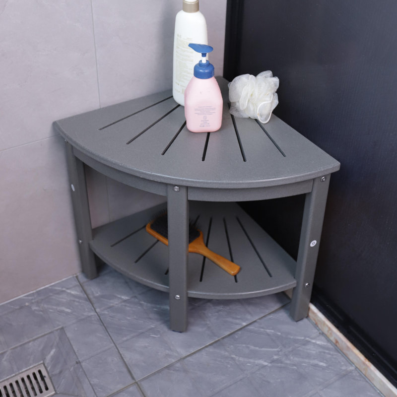 Tabouret de douche en PEHD, Gris