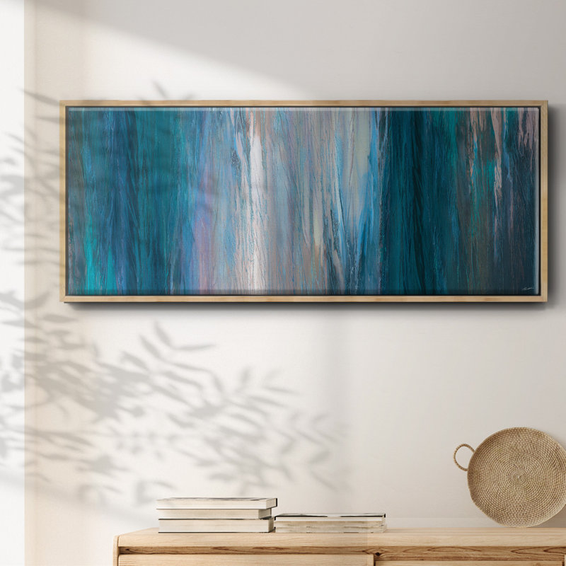 «Falling Blue» - toile encadrée, H 12 po x l 30 po