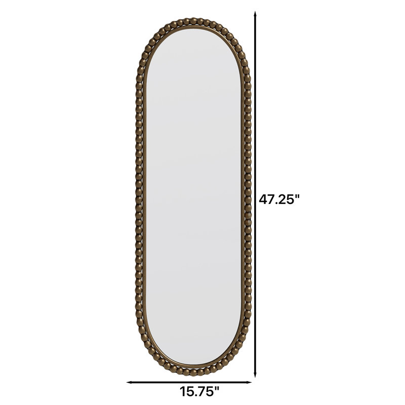 Iron Art Oval Retro Mirror, Antique Effect,Wall Hanging,Suitable For Living Room,Bedroom, Entrance, Gold