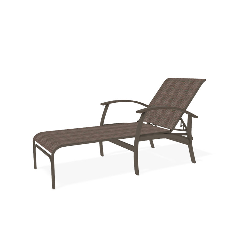 Belle Isle Outdoor Chaise Lounge, Desert P60, Textured Snow, Forest Forest Green 22D Sunbrella®