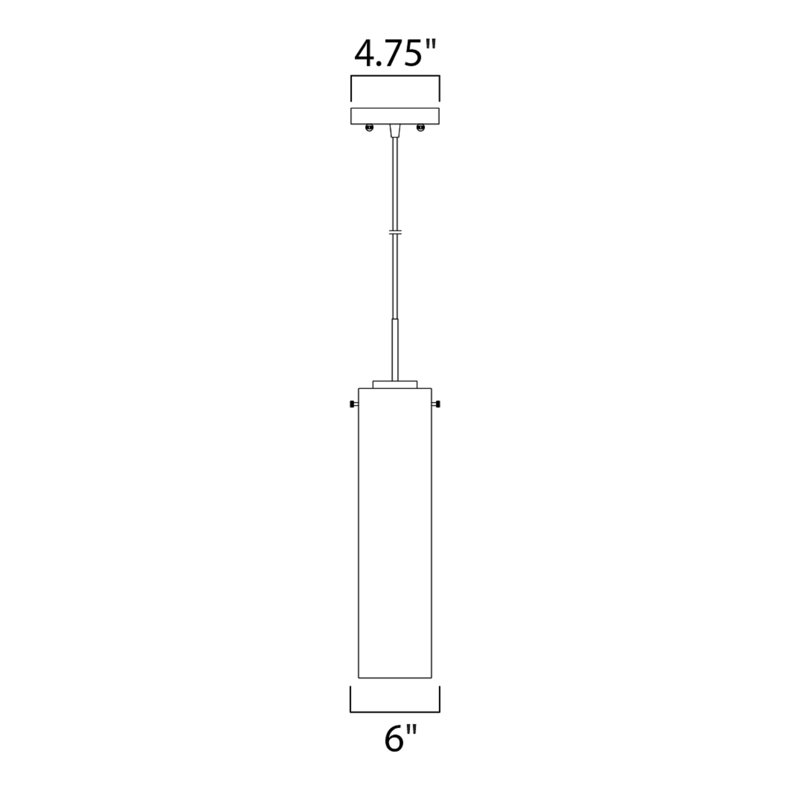 Luminaire suspendu à cylindre simple 1 lumières Ellert