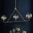 TriForm 3 - Light Modern Vintage Kitchen Island Globe Bubble Clear Glass Linear Pendant