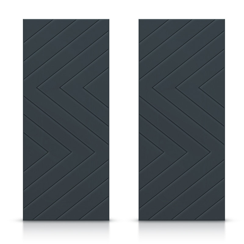 Portes de placard coulissantes à panneaux, 48 po x 80 po, Gris anthracite