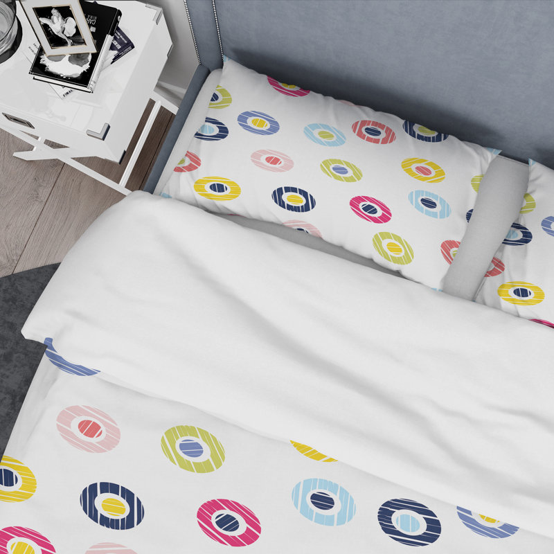 Multicolor Circle Dots Polyester Abstract Duvet Cover