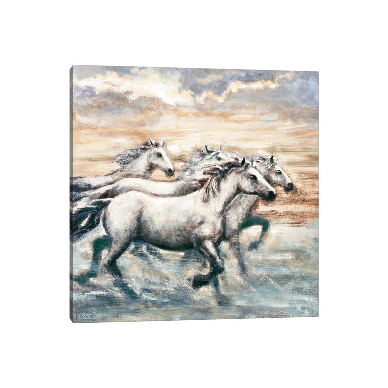 Running Horses II by Ralph Steele - Wrapped Canvas Gallery-Wrapped Canvas Giclée, 93.98 cm H x 93.98 cm W x 3.175 cm D