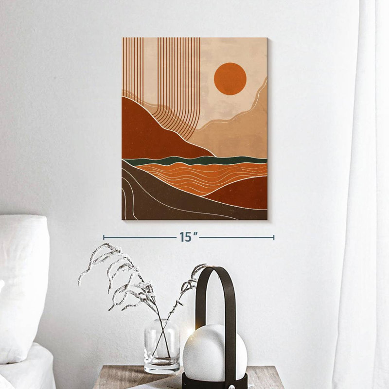 " Boho Sunset Landscape VII ", 15" H x 12" W x 1.25" D