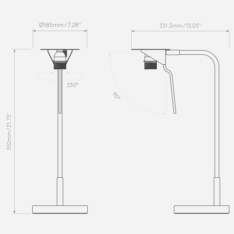 Mitsu Standard Lamp, Matt Nickel, Putty, Polycotton