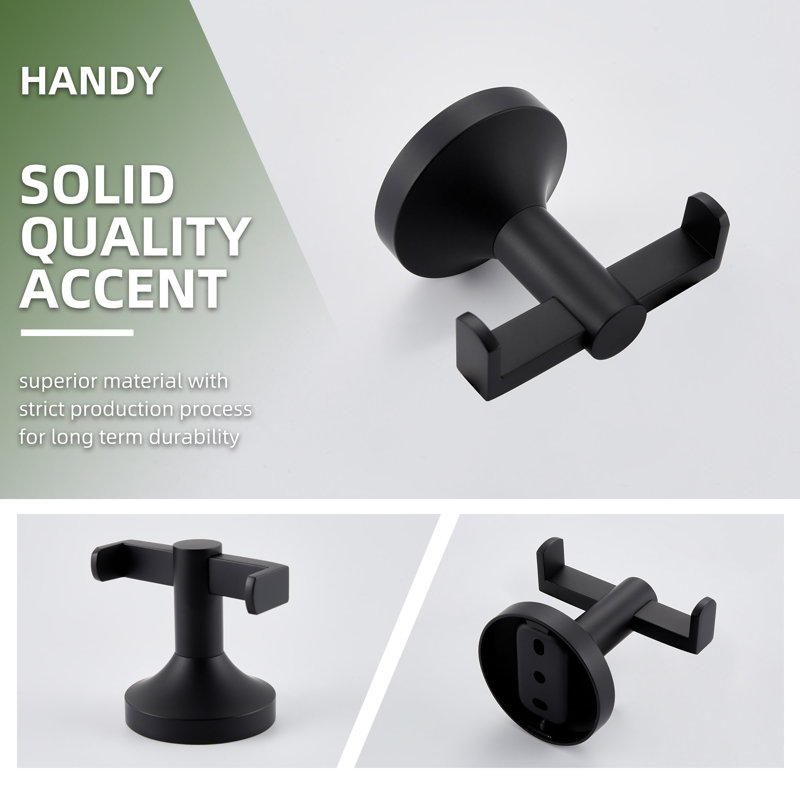 APLusee Double Bath Towel Holder Black