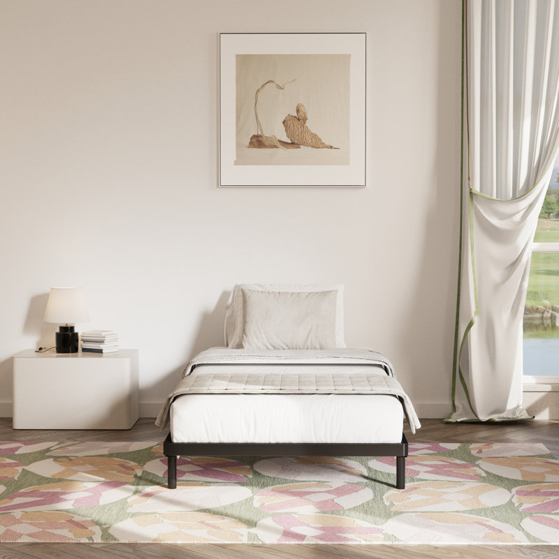 Cummons 7" Heavy Duty Spring Support Frame, Iron Bed Frame, Twin