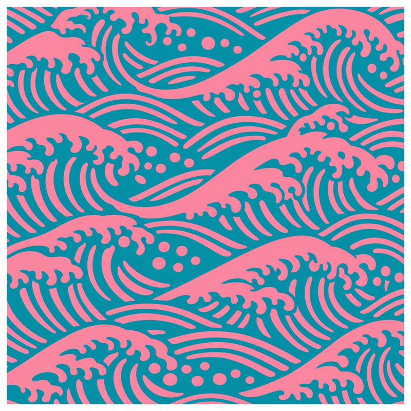 Couvre-lit matelassé Pink Ocean Waves toutes tailles, Full / Double