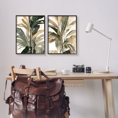 " Modern Palm Leaves " 2 Piece Art Graphic Art Print