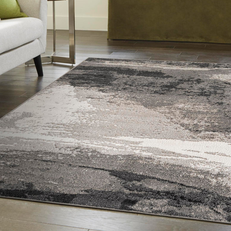 Tapis Ivy Bronx Glomma Nathanyl noir, Rectangle 2 pi x 3 pi 1 po