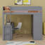 Lit mezzanine avec placards et bureau à 2 tiroirs avec armoire-449862185