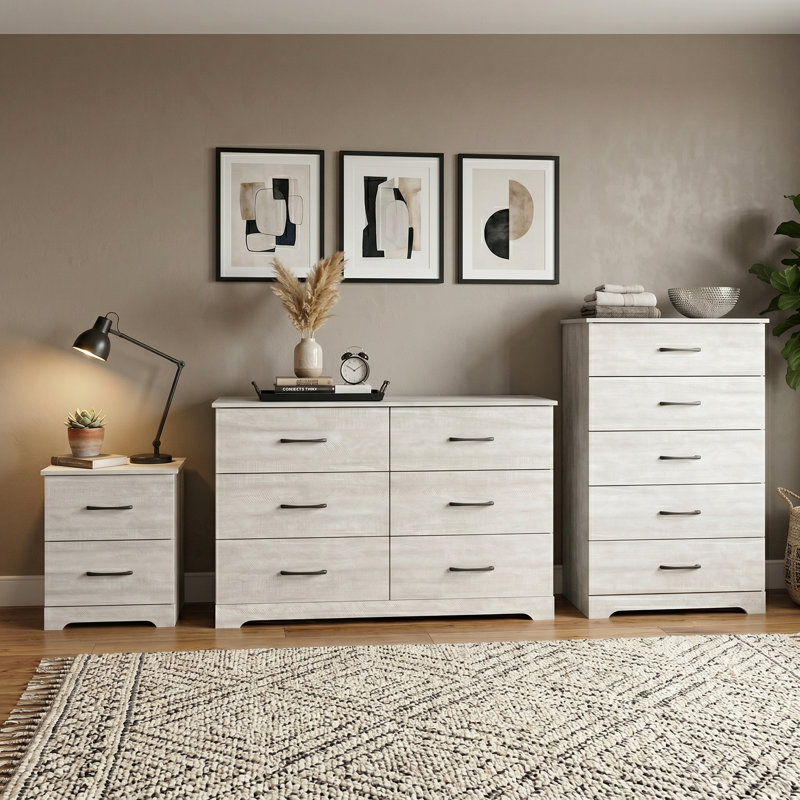 Ensemble de chambre à coucher 3 pièces Arkia, Dusty Grey Oak