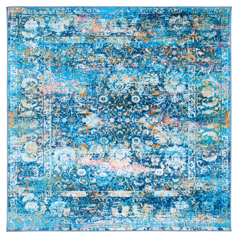 Staatsburg Performance Machine Washable Oriental Rug, Square 6'7"