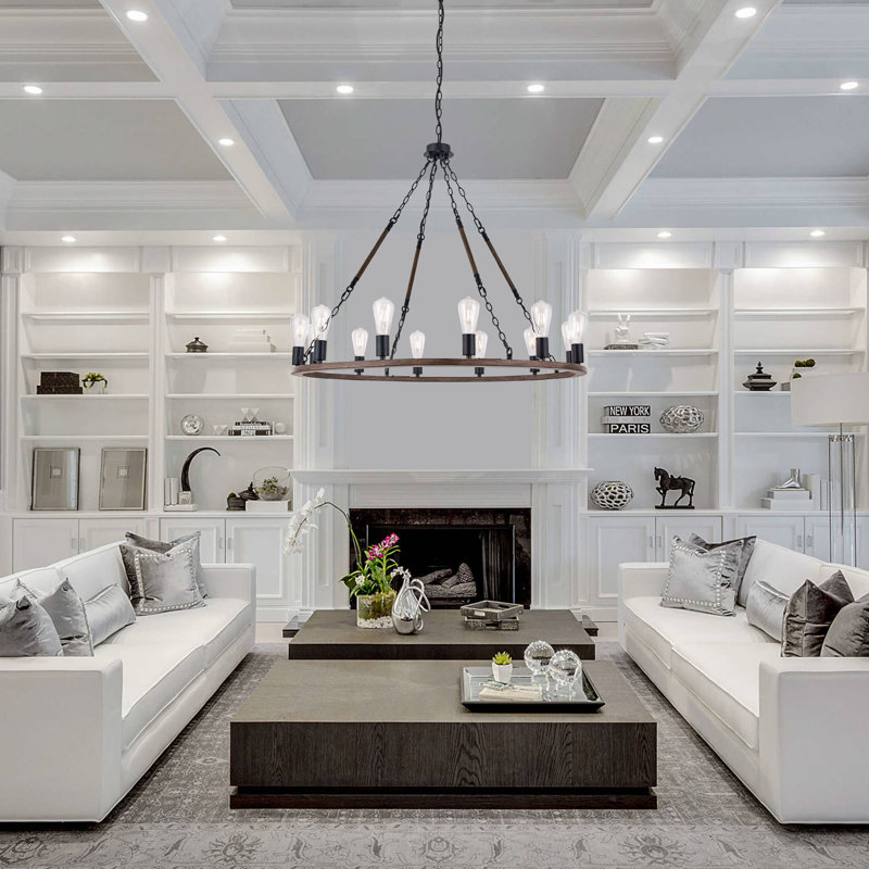 Brandolini 12 - Light Wagon Wheel Chandelier