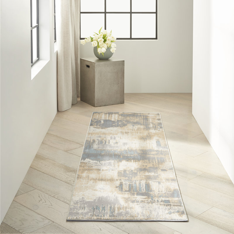 Cliffrose Abstract Area Rug, Runner 27 x 87cm