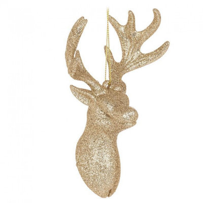 Glitter Reindeer Bust Ornament