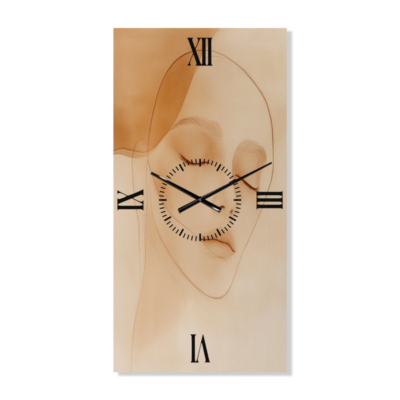 Horloge murale bohème en métal Soft Line Feminine Form I, H 40 po x l 20 po - Rectangle