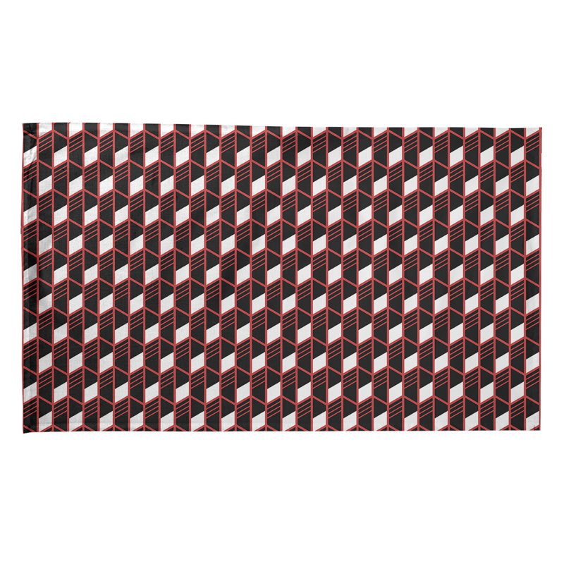 Torchon Suoz, Polyester sergé, Rouge / Noir