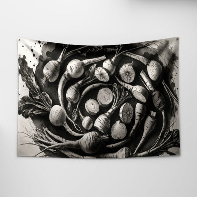 Tapisserie murale légumes et panais