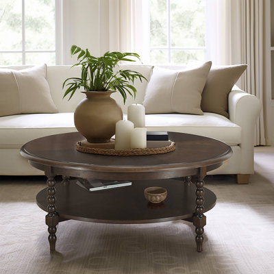 Lily Pond Philippe Round Coffee Table with Shelf