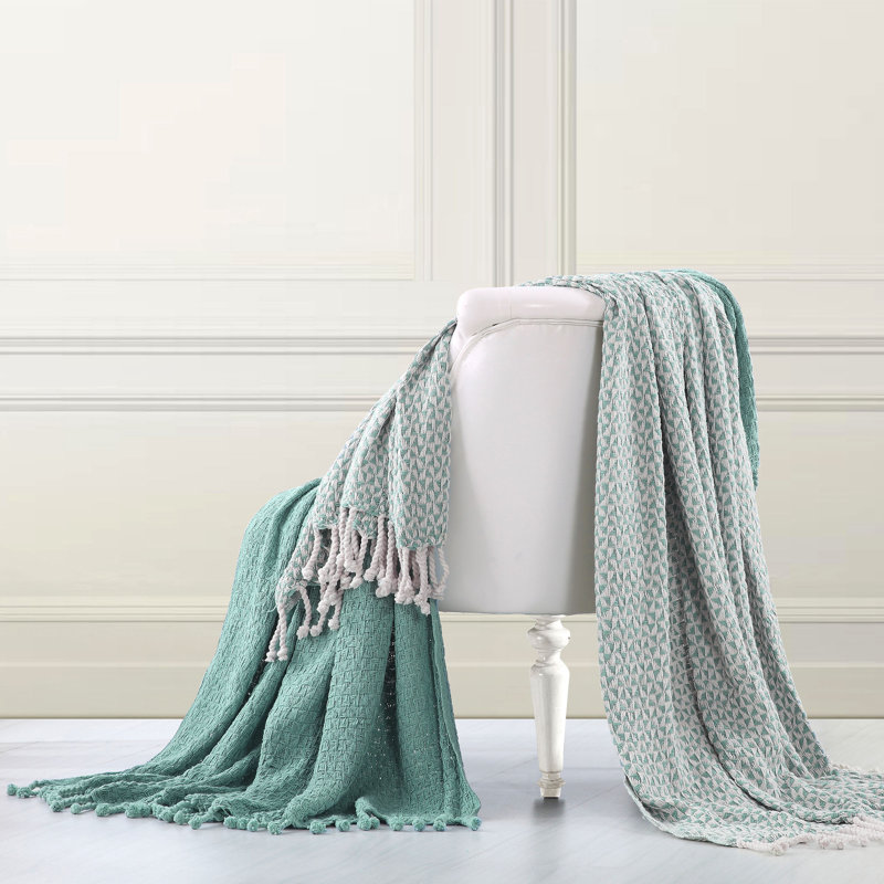  Jeté 100% coton, Aigue-marine