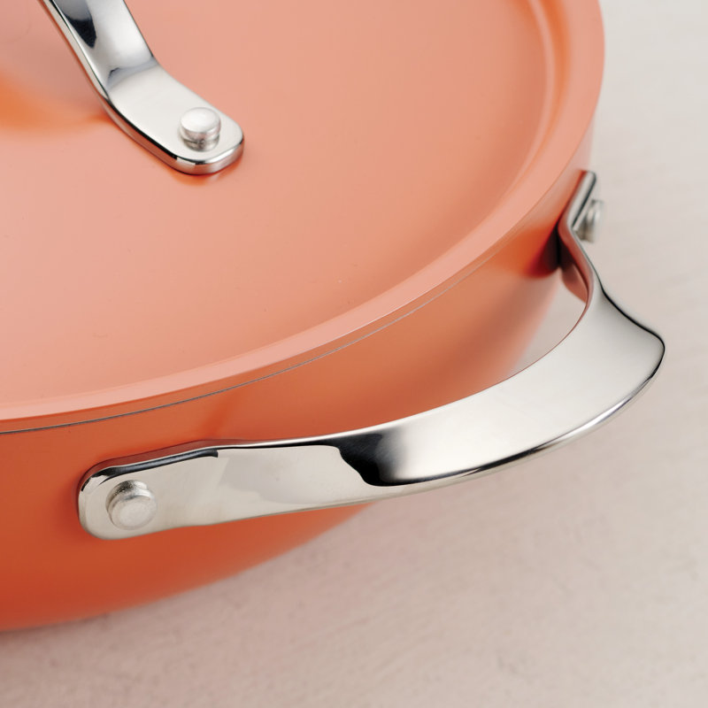 Persimmon Orange 5 qt Ceramic Non-Stick Saute Pan Set with Lid