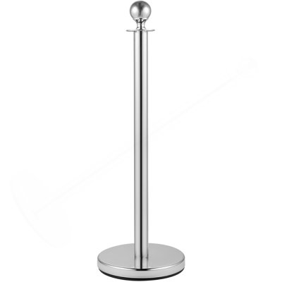 4PCS Stainless Steel Stanchion Posts Queue, Red Velvet Ropes Silver, 38In Rope Barriers Queue Line Crowd Control Barriers For Party Supplies