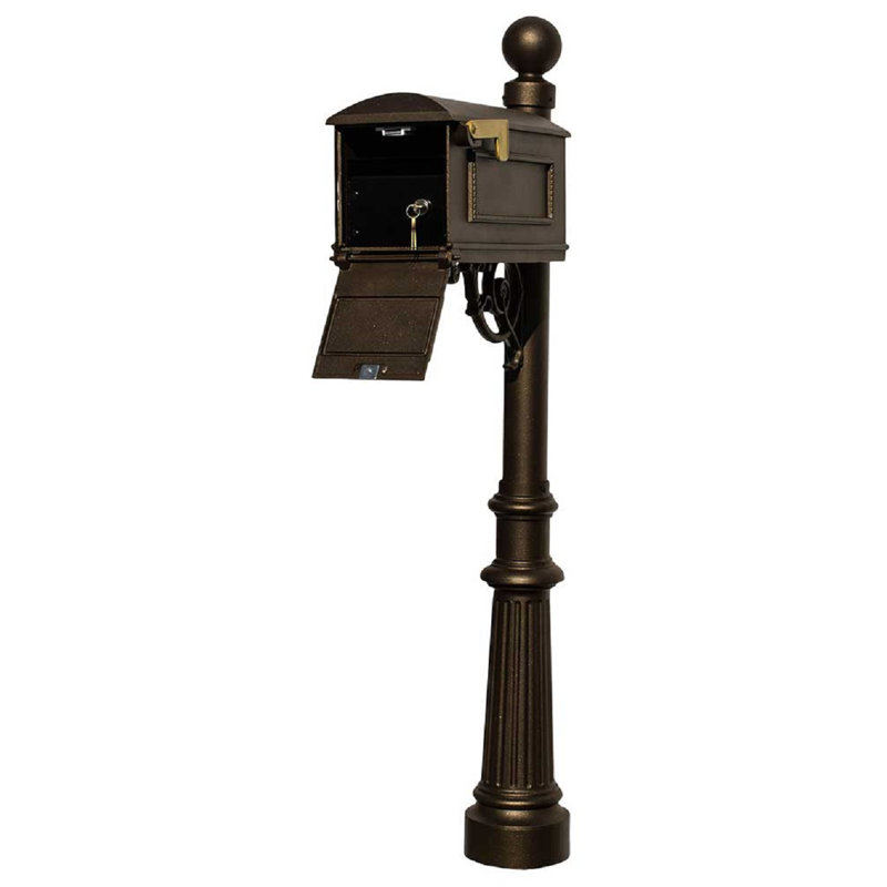Boîte aux lettres à fixation sur poteau Lewiston, Bronze, Bronze, Bronze