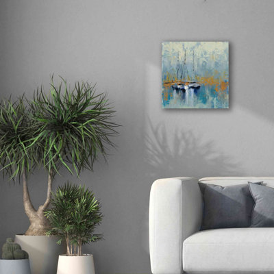 «Bateaux dans le port III» par Silvia Vassileva, art mural sur toile