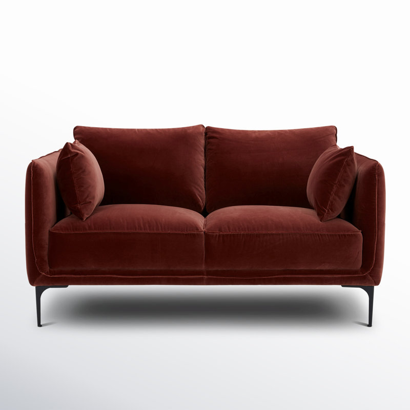 Rae 60' Upholstered Loveseat, Falkirk Reddish Brown Velvet