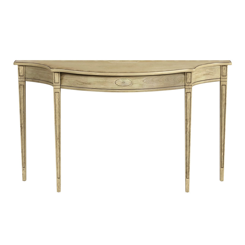 Table de bout en bois massif Ameriana, H 32 po x l 54 po x P 15 po, Beige antique