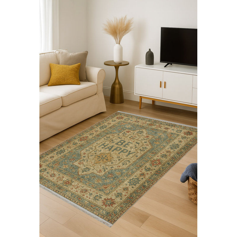 Tapis beige tissé Mosso, 5'1" x 7'7"