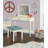 Simen Wood Three Drawer Mirror Stand Vanity with Stool