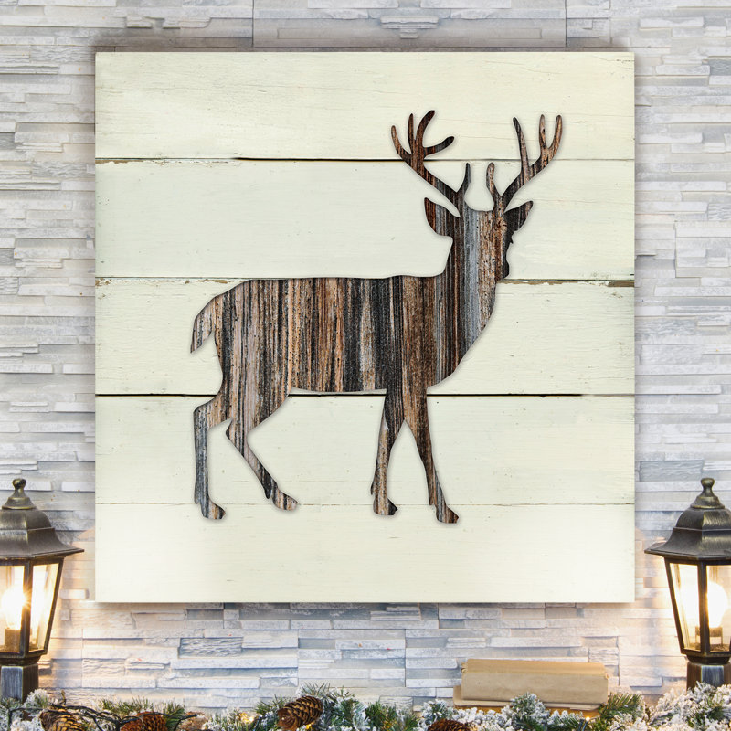 " Woodland Deer ", 16" H x 16" W x 1.5" D, Wrapped Canvas