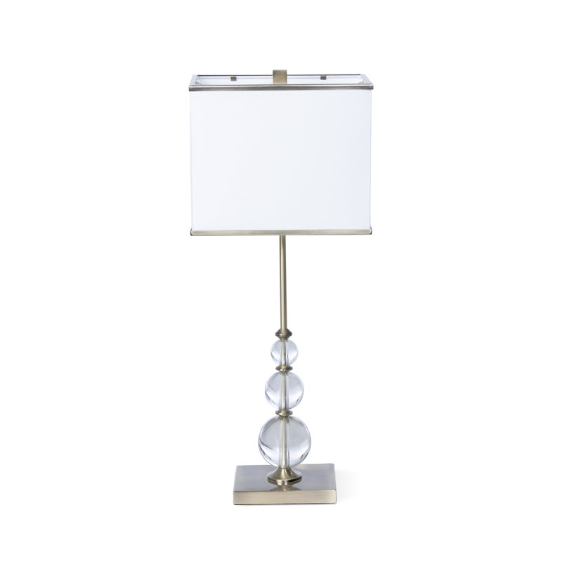 Elegant Crystal Orb Buffet Lamp with Metal Accents