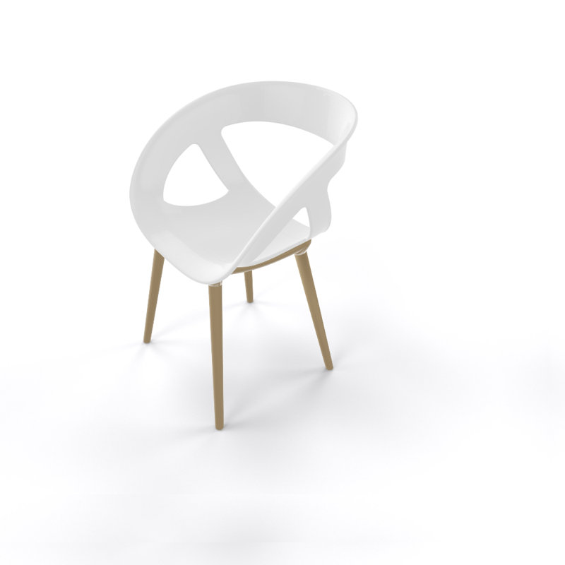 Fauteuil de salle à manger Moema, Tourterelle / blanc