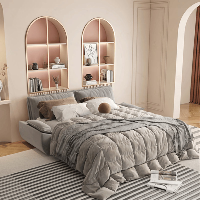 Canapé-lit escamotable grand 73,2 po, H 36 po x l 73,2 po x P 33,1 po, Velours gris velours