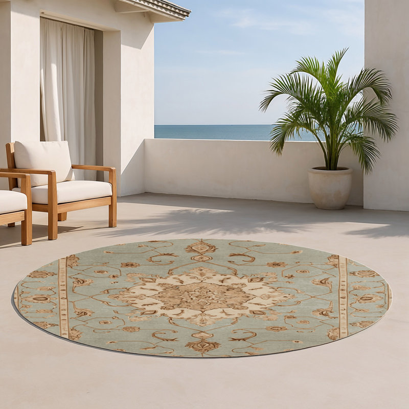 Tapis d'intérieur et d'extérieur Tabriz, Rond 5 pi