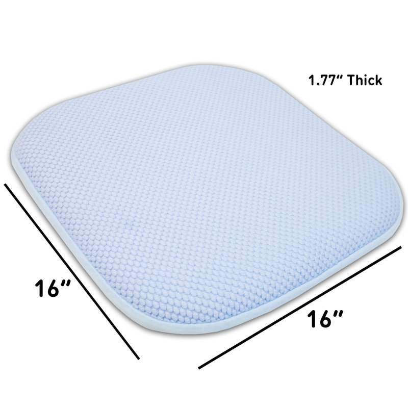 Honeycomb Non-Slip Indoor Chair Cushions, Light Blue, 2-Pack