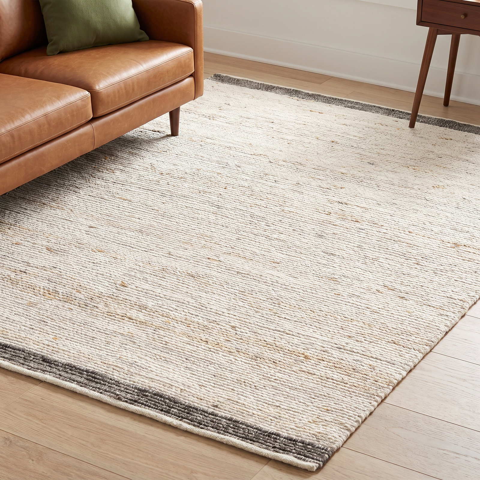 Mecit Hand-Woven Cream Rug, Rectangle 10' x 14'