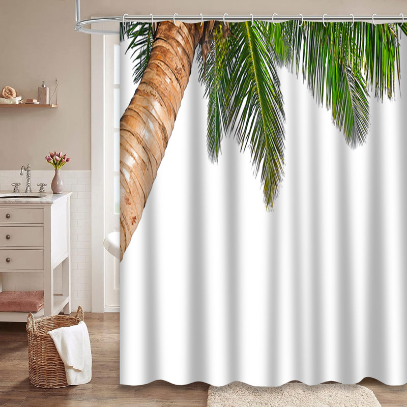 Magnifique rideau de douche Coco Palm Tree, L 72 po x l 84 po