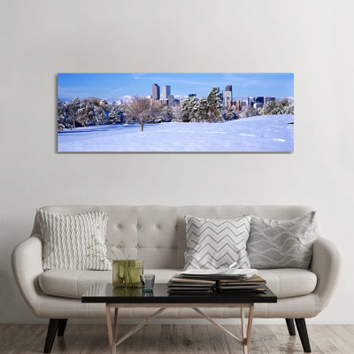 Denver City In Winter, Colorado, USA 2011 #2 by Panoramic Images - Wrapped Canvas Panoramic Print