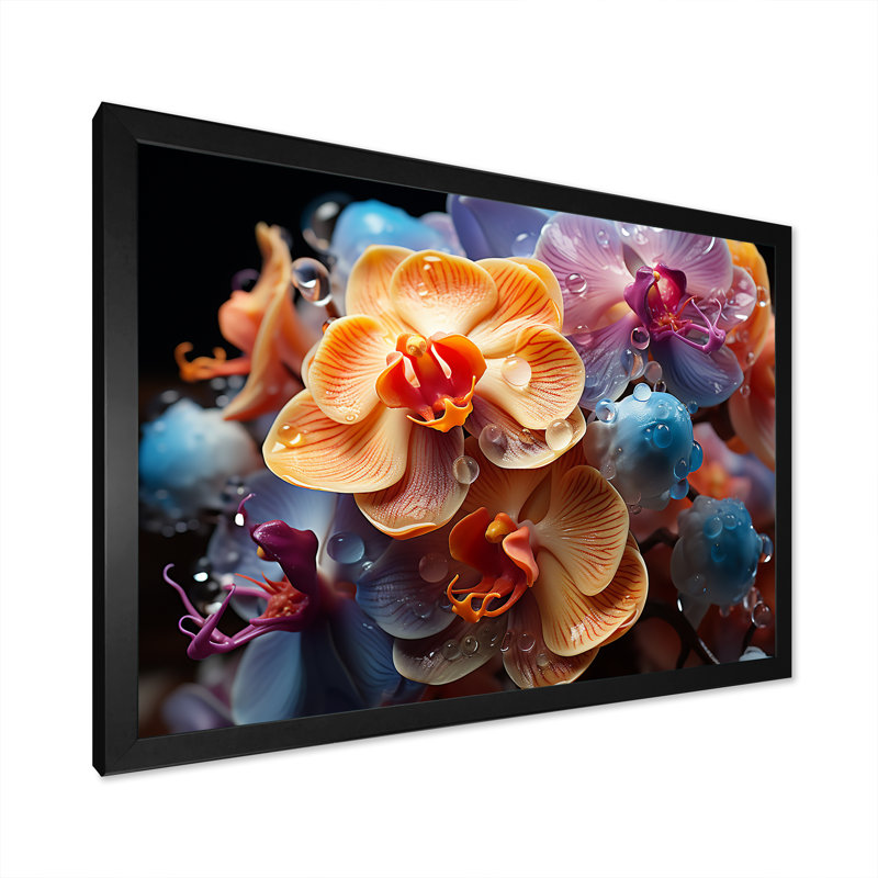 Joyeuse abstraction sur toile, Cadre simple noir, H 24 po x l 32 po x P 1 po